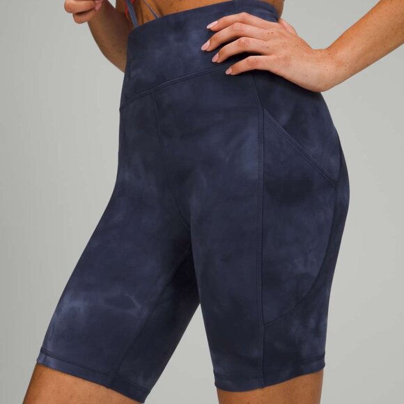 LULULEMON Blue Invigorate High Rise 8" Short Size 10 - Picture 1 of 3